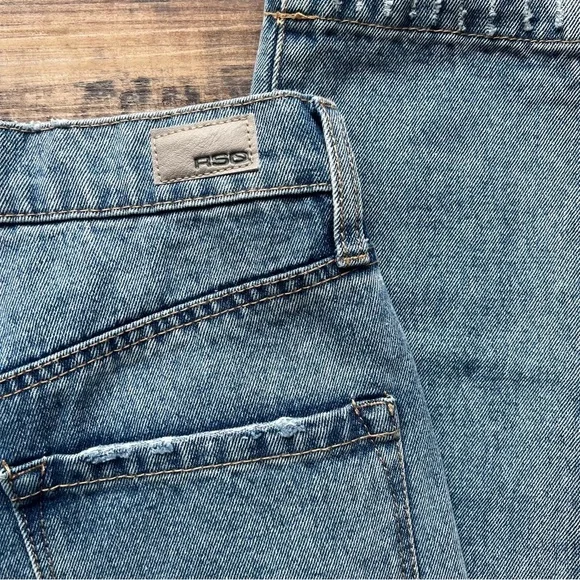 RSQ Women's Blue Straight Leg High Waist 90s Jeans Size 23 100% Cotton NWT - Picture 8 of 8